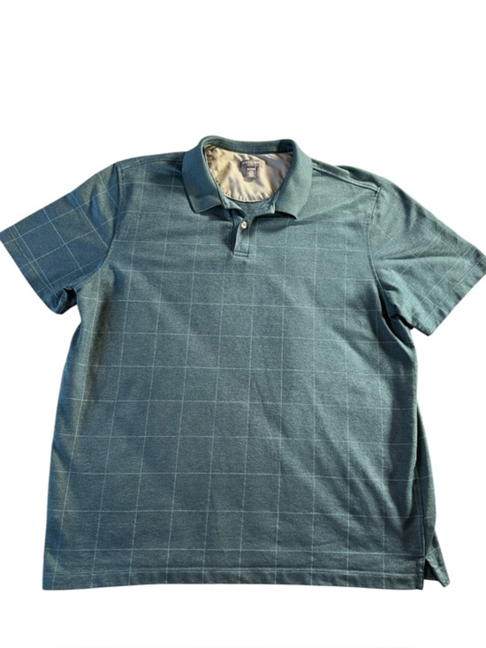 Van Heusen Men’s Teal Windowpane Polo Shirt XL
